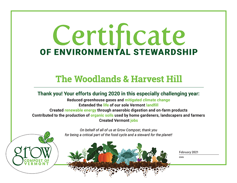The Woodlands and Harvest Hill Earn Environmental Stewardship Award